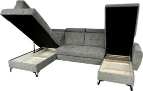 Sedacia súprava Lavante U XXL, pravá, sivá (country 17)