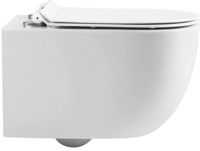 Cerano Felci, závesná WC misa Rimless 525x360x355 mm + UF toaletné sedátko, biela lesklá, CER-CER-417377