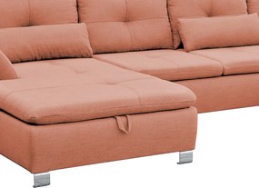 Sedacia súprava Madeira 3A, lososová látka, tvar pravé U