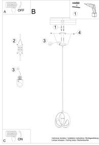Sollux SL.1087 - Luster na lanku TULOS 1xE27/60W/230V čierna