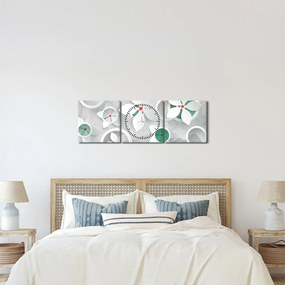 Obraz kvetinové abstrakcie (s hodinami) (90x30 cm)