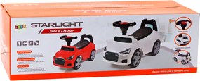 LEAN CARS Detské odrážadlo auto s opierkou QX-3396, klaksón a úložný box, biele
