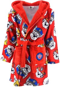 Chlapčenský fleece župan s kapucňou Labková patrola - červený, EU 104