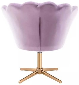LuxuryForm DESIGN Kreslo FREY VELUR na zlatom kríži - levanduľa