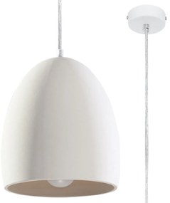 Závesné svietidlo Flaviusz, 1x biele keramické tienidlo