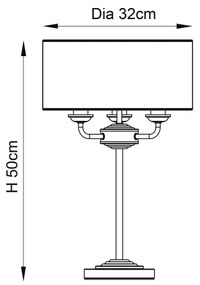 Endon 94369 - Stolná lampa HIGHCLERE 3xE14/18W/230V béžová/matný chróm