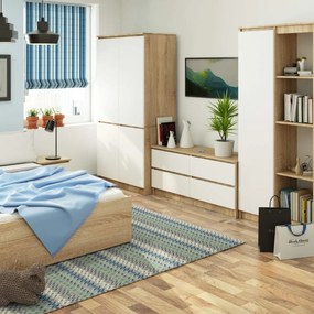 Šatní skříň CLP S90/4D dub sonoma/bílá