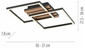 JUST LIGHT. 14053-79 - LED stropné svietidlo AKUSTIKA LED/15W/230V dub/čierna