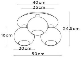 Lucide 74114/03/30 - Stropné svietidlo MARIUS 3xE27/40W/230V čierna