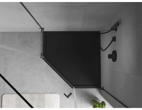 Mexen Flow, päťuholníková sprchová vanička slim 90 x 90 cm, čierna matná, 46P709090