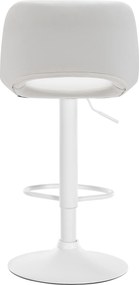 Barová stolička Camden - koženka, biely rám - Biela