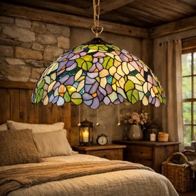 Luster do obývačky Tiffany Premium AMAZONIT Ø50 3*E27