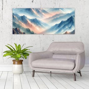 Obraz - Akvarelové hory (120x50 cm)