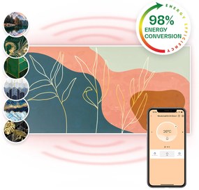 Klarstein Wonderwall Air Art, infračervený smart ohrievač, 60 x 120 cm, 700 W, nástenná inštalácia, aplikácia, zlaté linky