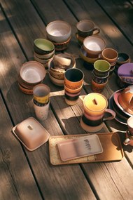 HK living Kameninový hrnček 70's Lungo Coral 200 ml – set 2 ks