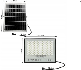 BERGE Solárne LED svietidlo DAKAR - 200W - PIR