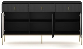 Komoda Maggiore 154,5 cm černá/zlatá