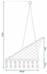 Závesné kreslo BOHO ecru, GL078