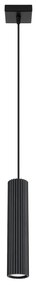 Závesné svietidlo Karbon, 1x čierne kovové tienidlo