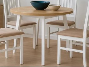 Okrúhly jedálenský stôl Norveg 100 cm, dub artisan/biely%