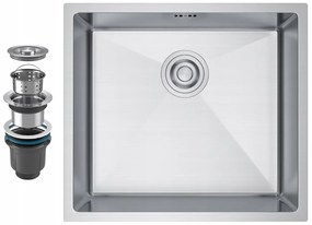 Erga HD, 1-komorový oceľový drez 490x440x210 mm, oceľová, ERG-MLS-HD4944
