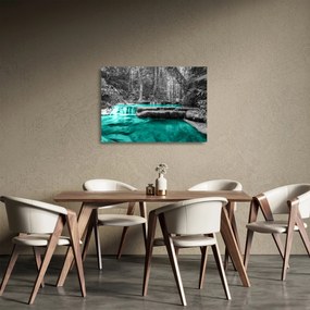 Sklenený obraz - Zimná rieka (70x50 cm)