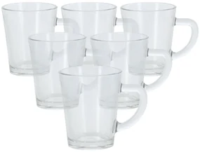 EH 6-dielna sada sklenených šálok na expresso, 70 ml