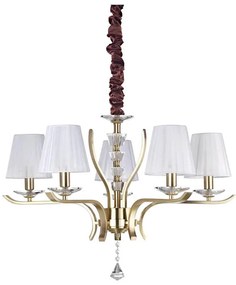 Ideal Lux - Luster na reťazi PEGASO 5xE14/28W/230V pr. 72 cm zlatá