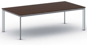 Kancelársky stôl PRIMO INVITATION, sivostrieborná podnož 2400 x 1200 mm, orech