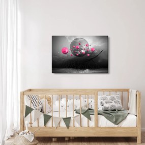 Obraz ružových abstraktných gulí (90x60 cm)