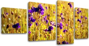 Obraz na stenu 4 dielny KVETY KV088E40 - 90x50 cm