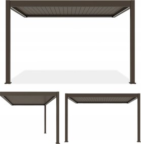 Automatická záhradná pergola na stenu Elegance Wall 3x4 Led Gutroof