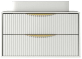 Závěsná skříňka pod umyvadlo Avila s deskou 80 cm bílá/zlatá