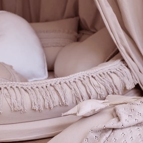 Hniezdo pre deti Boho so strapcami púdrovo ružová