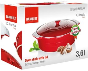 Banquet Forma zapekacia oválna s pokrievkou Culinaria Red 3,6 l, 3,6 l