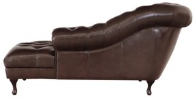 Leňoška Chesterfield Delano z pravej hovädzej kože Brown Brown