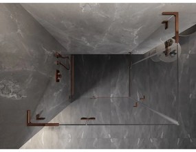 Mexen Lunar, L Duo výklopný sprchový kút 100 x 70 cm, 8mm číre sklo, profil ružové zlato, 834L-100L-070P-60-00