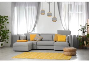 Závesné svietidlo Boho Spider, 3x jutové/sivé textilné tienidlo