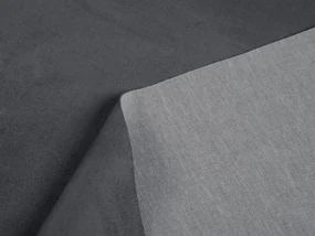 Biante Okrúhly obrus/imitácia brúsenej kože Alcantara ALC-016 Antracitovo sivý Ø 40 cm