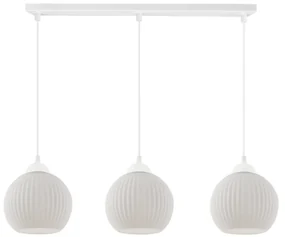 Závesné svietidlo Riffle Round, 3x biele sklenené tienidlo, w
