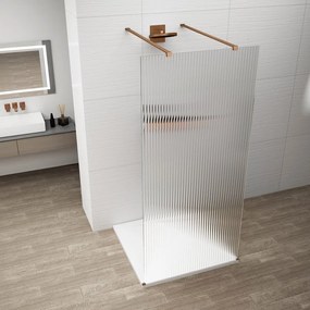 Polysan Polysan, ESCA COPPER MATT jednodielna sprchová zástena do priestoru, Flute, 1100 mm, ES1311-10