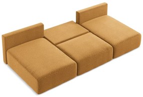 Oranžová rozkladacia/s úložným priestorom rohová pohovka Kalena – Makamii