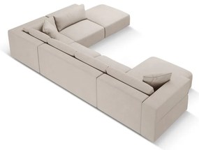 Béžová rohová pohovka do "U", pravý roh Esther - Milo Casa