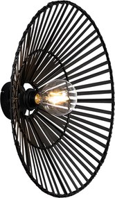 Orientálna nástenná lampa čierna bambus - Pua