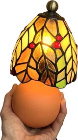 Nočná lampa Tiffany ORANGE vitráž FLORA 23*Ø12 1*E14