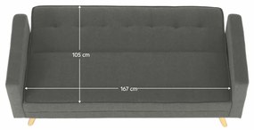 Tempo Kondela Rozkladacia pohovka, sivá látka, OTISA