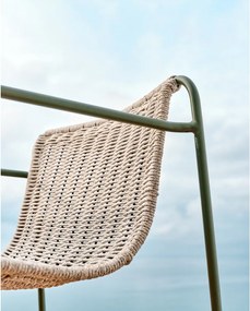 Sivozelená kovová záhradná stolička Maurina – Kave Home