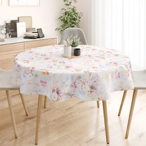 Goldea okrúhly obrus 100% bavlnené plátno deluxe - divoké kvety Ø 140 cm