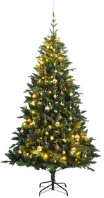 Umelý výklopný vianočný stromček 150 LED a sada gúľ 150 cm 3210274