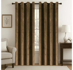 Zatemňovací záves VELVET 140x250 cm, hnedý Zavesenie: Kovové krúžky